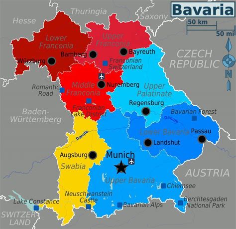 Carte de la Bavière