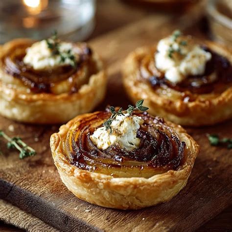 Tartelettes salées au chèvre et oignons