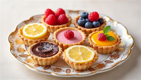 Assortiment de tartelettes sucrées individuelles colorées