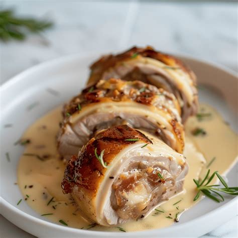 Paupiette de veau posée sur une assiette dans un réfrigérateur