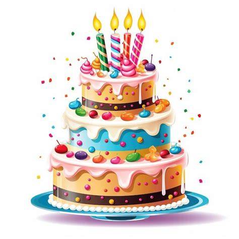 illustration gâteaux anniversaire couleurs