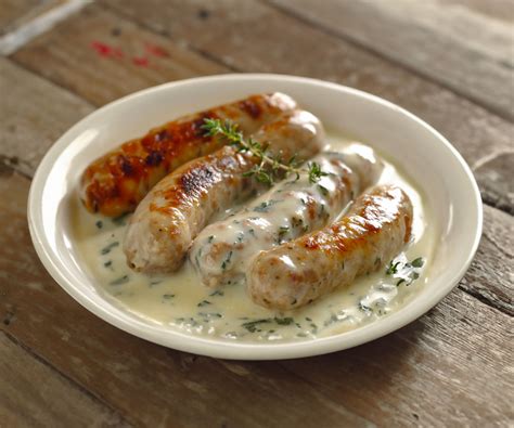 Boudin blanc poêlé avec une sauce crémeuse