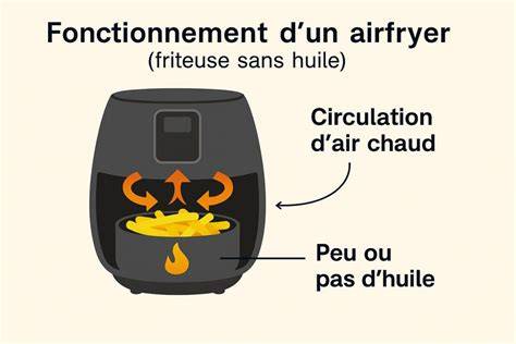 Schéma fonctionnement airfryer et convection