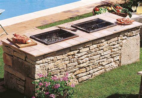 illustration collage barbecue en pierre