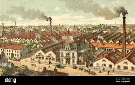 Gravure représentant une ville industrielle du 19ème siècle