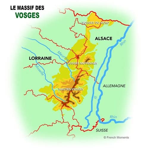 Carte du massif des Vosges