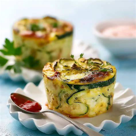illustration flan courgette et coulis