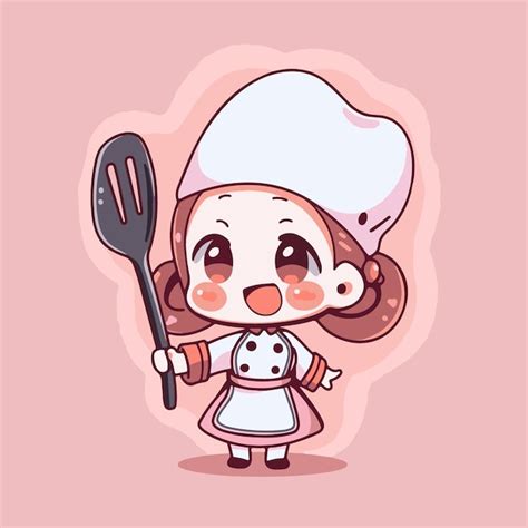Une image stylisée de Cooking Mama tenant une spatule et un plat fumant.