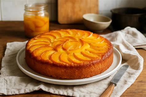 Infographie: Étapes clés pour réussir le gâteau moelleux aux pêches
