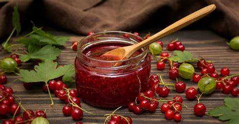 Infographie: étapes de cuisson de la confiture groseille rhubarbe