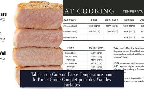 Schéma des méthodes de cuisson du porc (grillade, friture, braisage, mijotage, sautés)