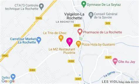 carte localisation Pizzeria Hola Valgelon-La Rochette