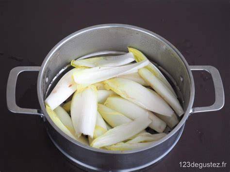 Diagramme des méthodes de cuisson des endives (vapeur, eau, four, poêle, micro-ondes)