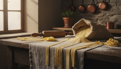illustration nappe farines pâtes maison