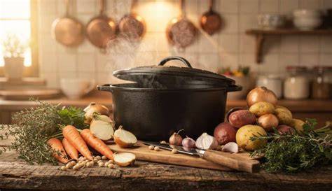 Cuisson lente et homogène en cocotte en fonte