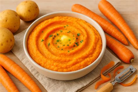 Purée de carottes dans un saladier