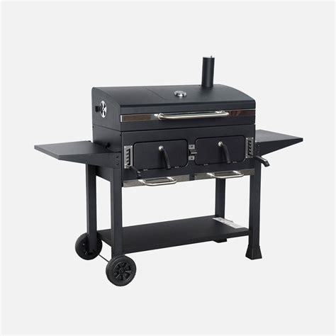 Schéma d'un barbecue au charbon de bois montrant les différentes parties
