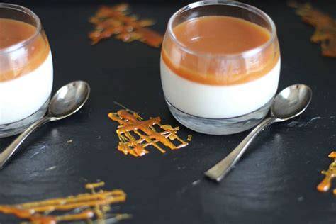 caramel au beurre salé et panna cotta fondante
