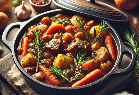 Une cocotte en fonte sur un feu de cuisinière