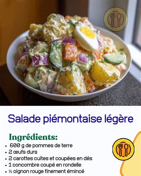 salade piémontaise plan de coupe et ingrédients