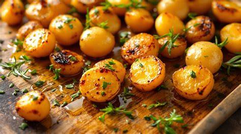 Grenailles dorées au four avec herbes