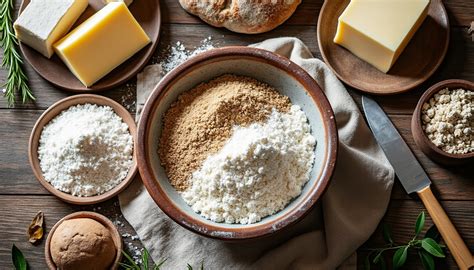 Vue aérienne d'une cuisine avec des ingrédients pour le pain d'épices disposés