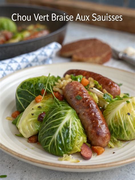 Assiette de chou vert d'Alsace avec saucisses