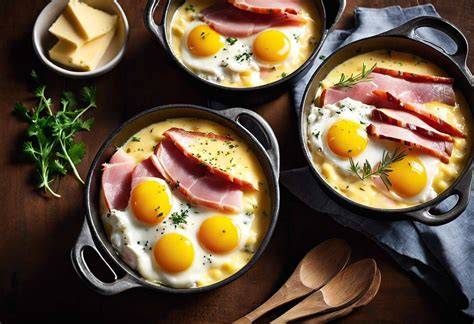 image de présentation oeufs cocotte jambon gruyère