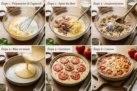 diagramme etapes préparation pâte quiche