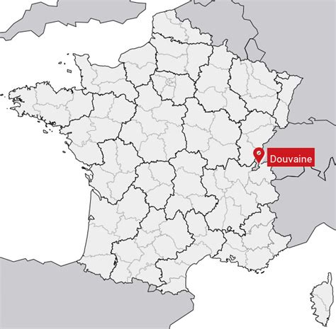 Carte de Douvaine mettant en évidence la Rue du Centre