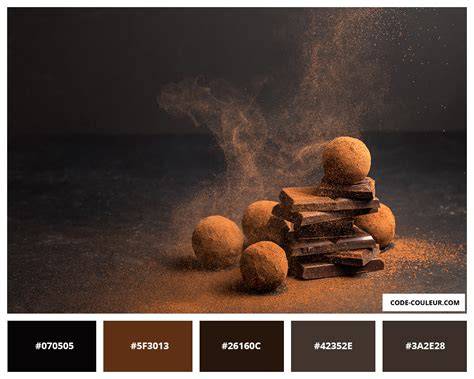 Exemples de palettes marron chocolat pour branding et UI