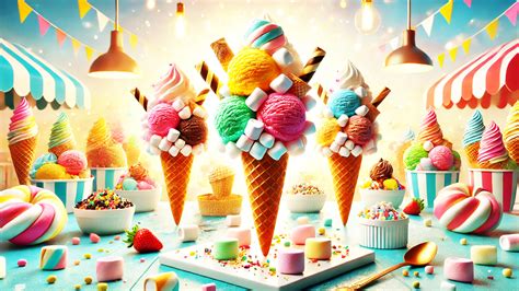 Cornets de glace décorés avec du chocolat et des billes colorées pour former des tours de château