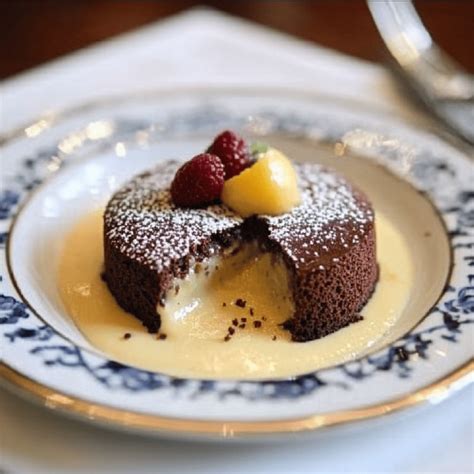 Fondant au chocolat et crème anglaise