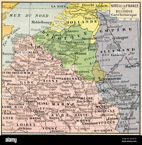 Carte du Nord de la France et de la Belgique