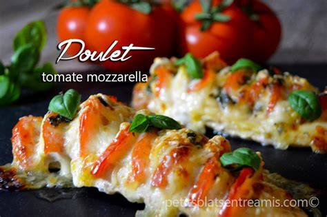 Illustration haute en couleur: poulet tomate mozzarella cuisson au four