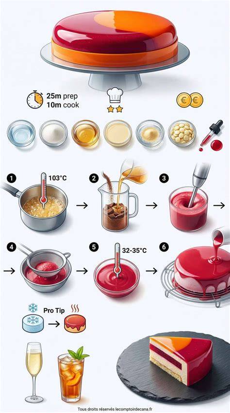 infographie étapes glaçage miroir