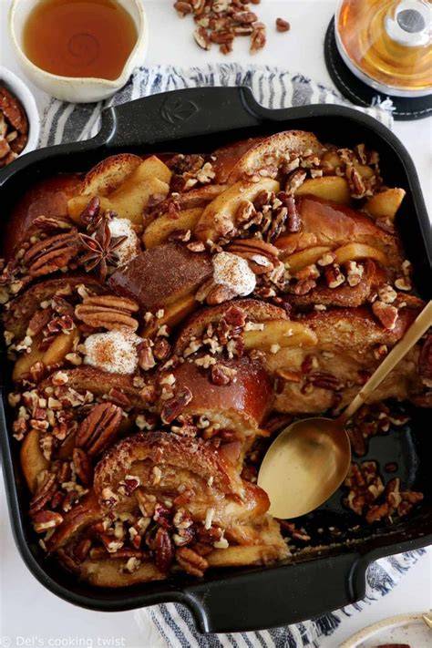 pain perdu four pommes noix pécan infographie