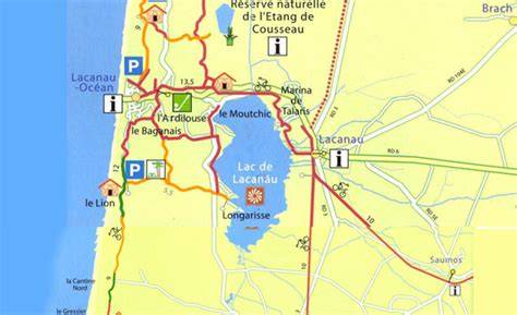 Carte interactive de Lacanau et localisation de La Grange au Pain