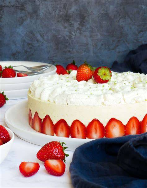 fruits et crème coco fraisier sans gluten