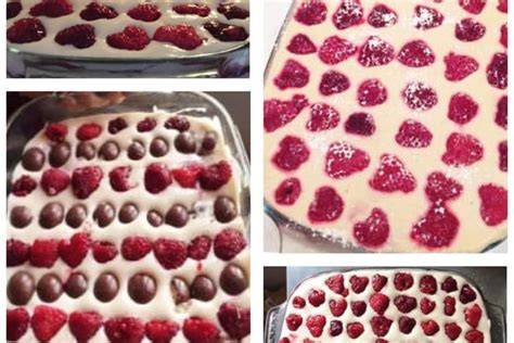 Infographie: Schéma des couches du tiramisu au Schoko-Bons et framboises