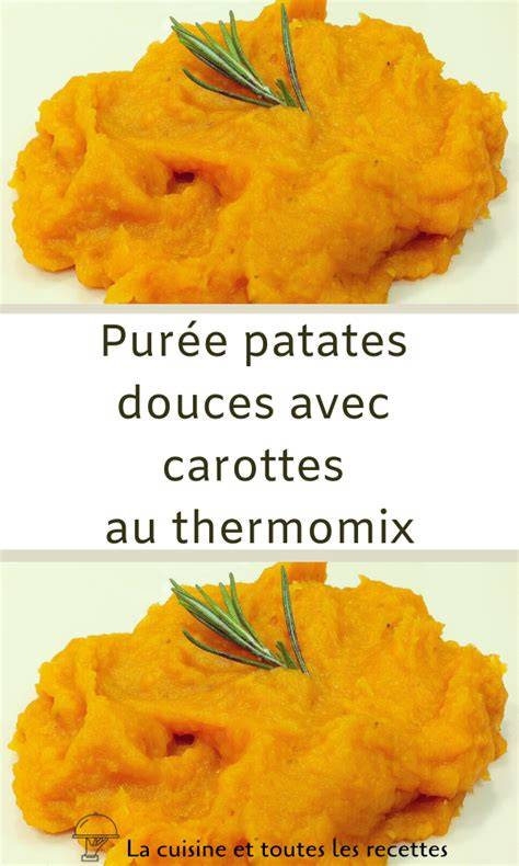 Carte des temps et quantités pour purée patates douces et carottes Cookeo