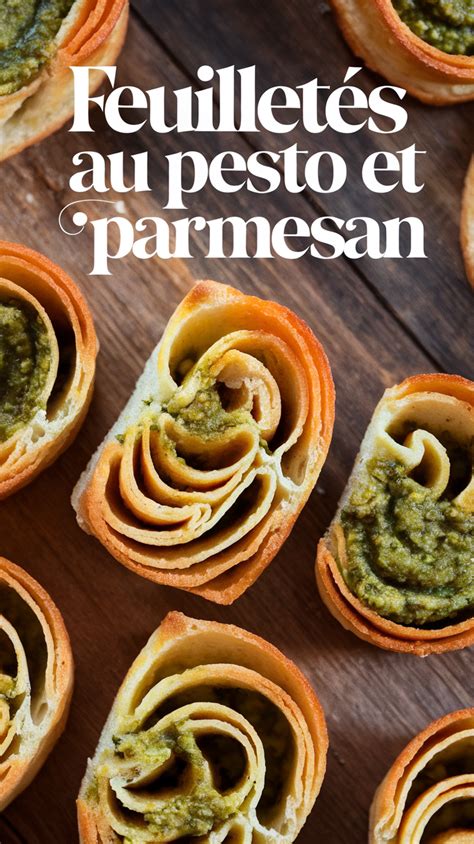 Infographie: étapes de préparation des feuilletés au pesto et fromage