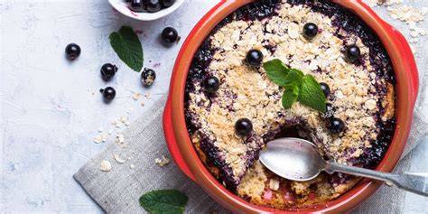 illustration et étapes de crumble au cassis