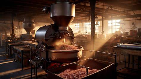 Processus de torréfaction et caramélisation des cacahuètes