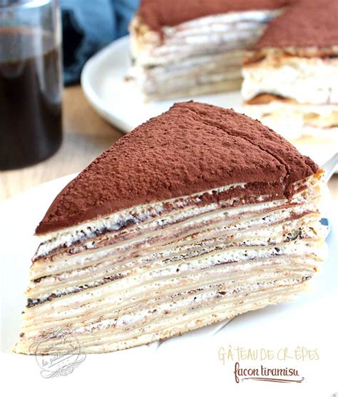 illustration montage gâteau de crêpes tiramisu