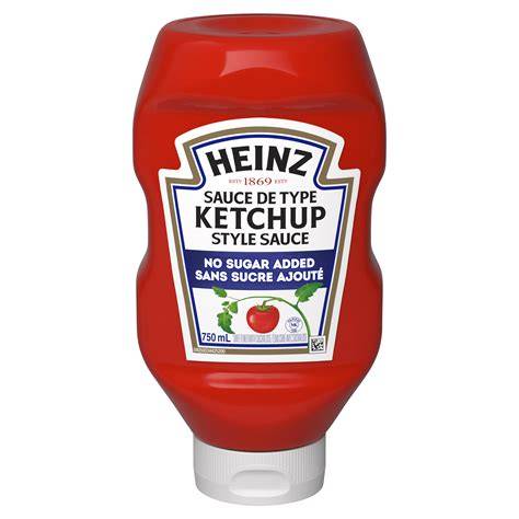 Infographie: Comparaison du ketchup traditionnel vs ketchup sans sucre ajouté Heinz