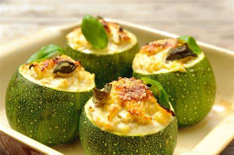 Infographie: étapes principales de préparation des courgettes rondes farcies