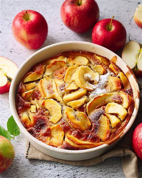 image clafoutis pommes air fryer ready