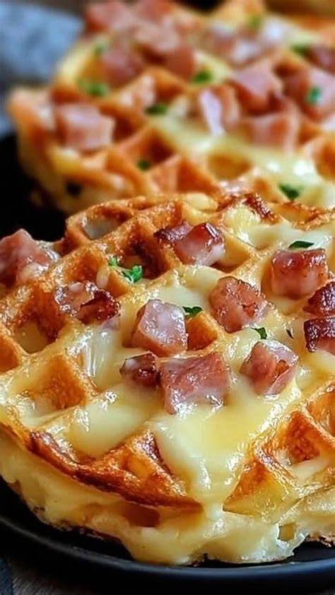Gaufres salees ingredients fromage lardons