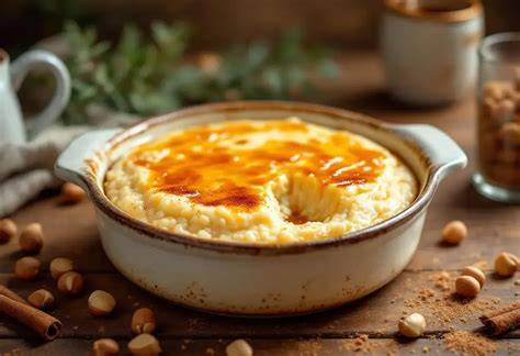 Schéma final: riz au lait caramelisé prêt à démouler